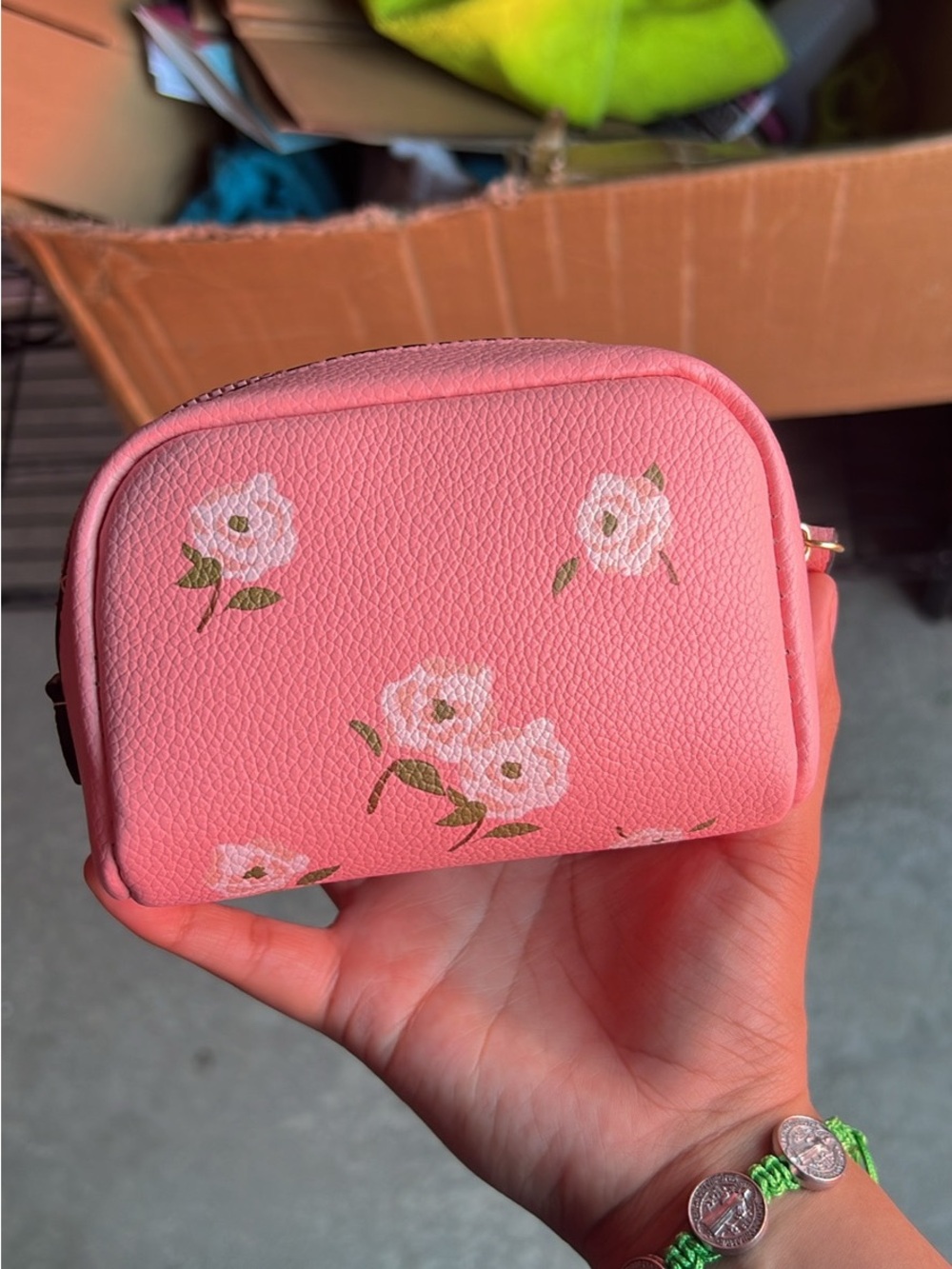 Coach Pink Floral Cosmetic Pouch